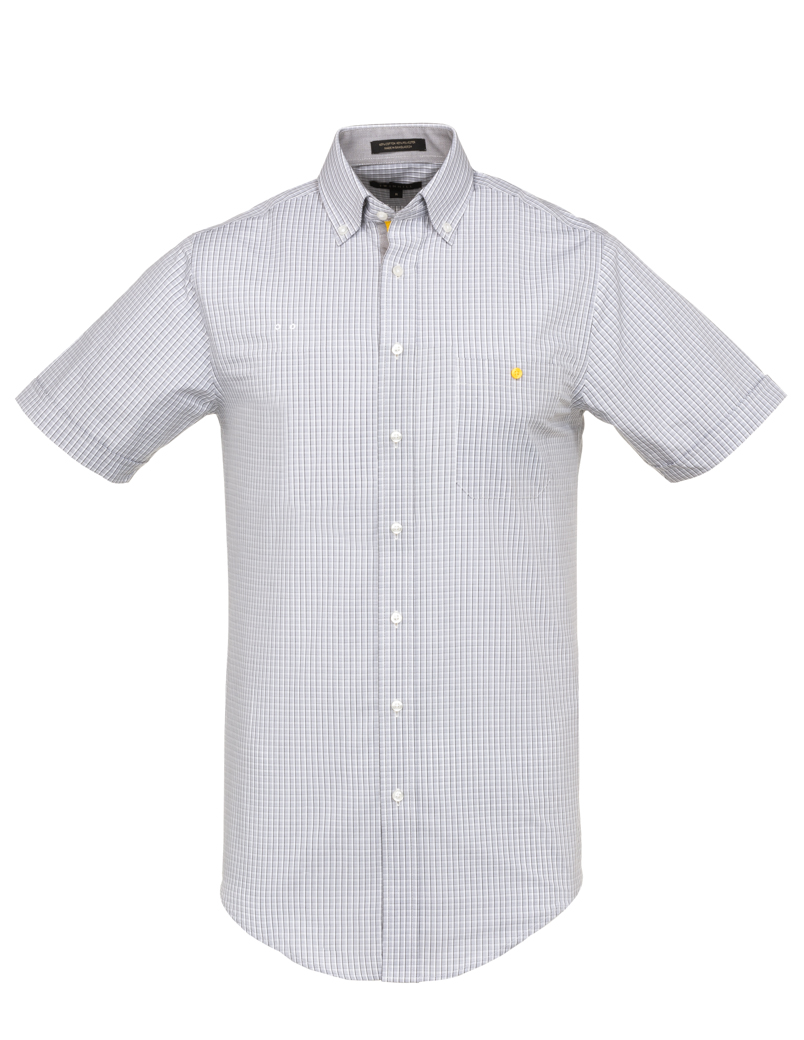 Hertz Men's Button Front Shirt Short Sleeve Inside-Style #MS403S